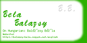 bela balazsy business card